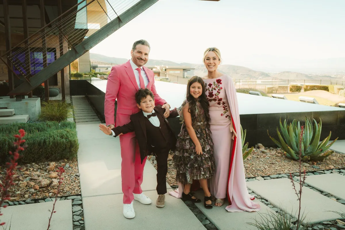 The founding family on a terrace at an event